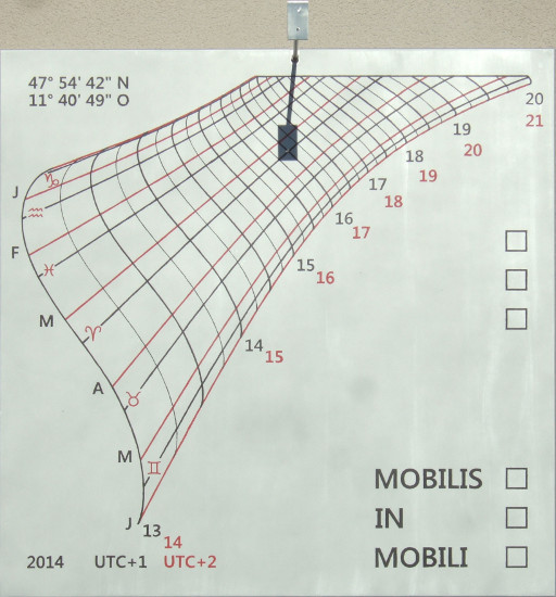 sundial shadow at 16:00